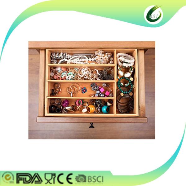 Durable Bamboo Drawer Organizer Expandable Natural Colour For Utensils Cutlery