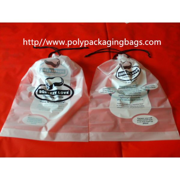 Garment / Pillow Packaging Poly Bag Clear Drawstring Plastic Bags