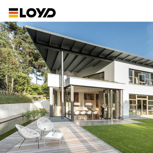 Stacking Exterior Accordion Folding Patio Doors Black Aluminium Frame Custom