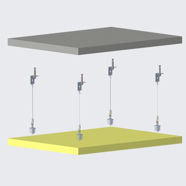 Easy to attach chandelier acoustic panel wire kit suspension system sound deadening material