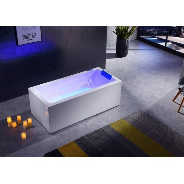 Accommodating Acrylic Freestanding Single Massage Bathtub With Lumbar Support
