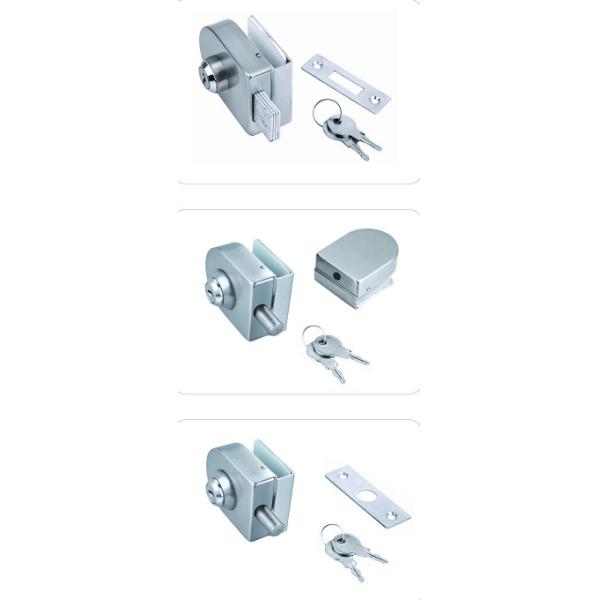 Tempered Glass Door Lock For Single Door / Square Door Locking , Long Life