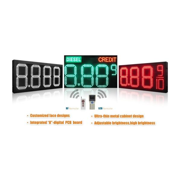 Led Fuel Price Signs Red Amber Green Blue White Digit Height 4 6 12 16 18 36