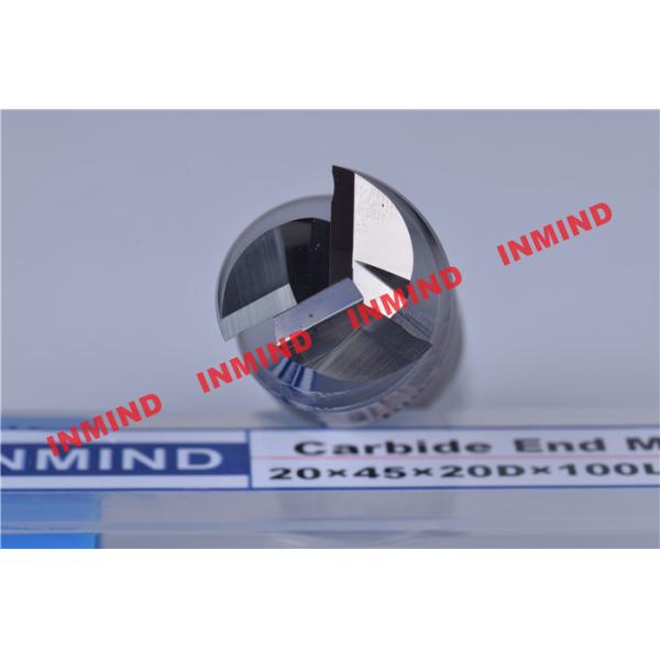 HRC50 End Mill Bits For Aluminum 3 Flute No Coating Grain Size 0.8 um Bright Surface