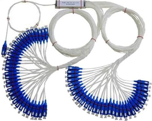 Various coupling ratio 1 × 8 PLC SC Fiber Optic Splitter combines or splits power