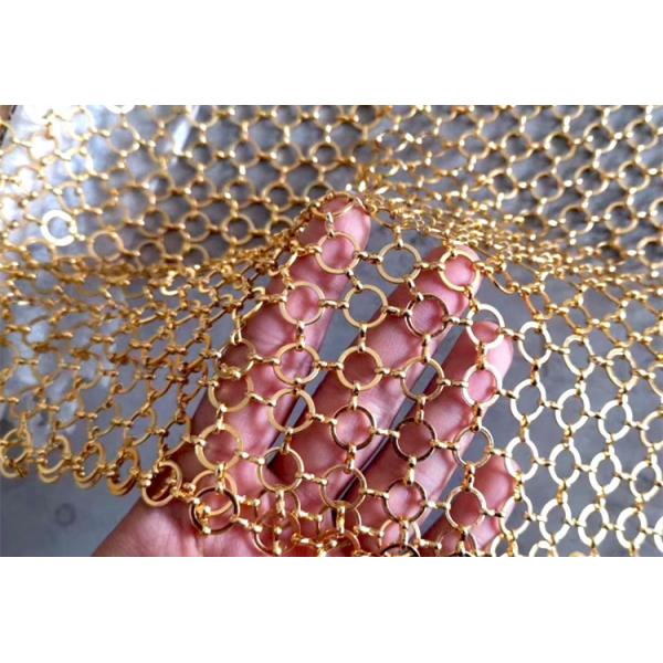 Gold Sequin S Hook Ring Mesh Curtain For Staircases Isolation Screen