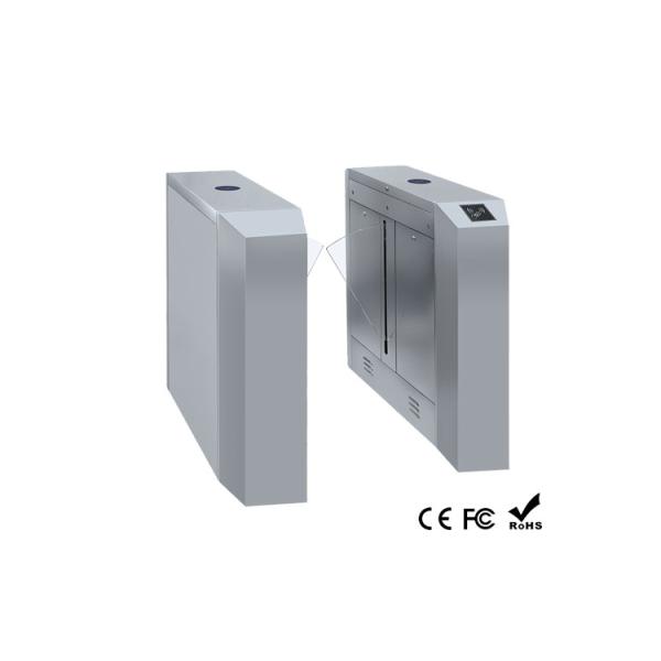 Wire Drawing Automatic Flap Barrier Glass Retractable LED Indicator