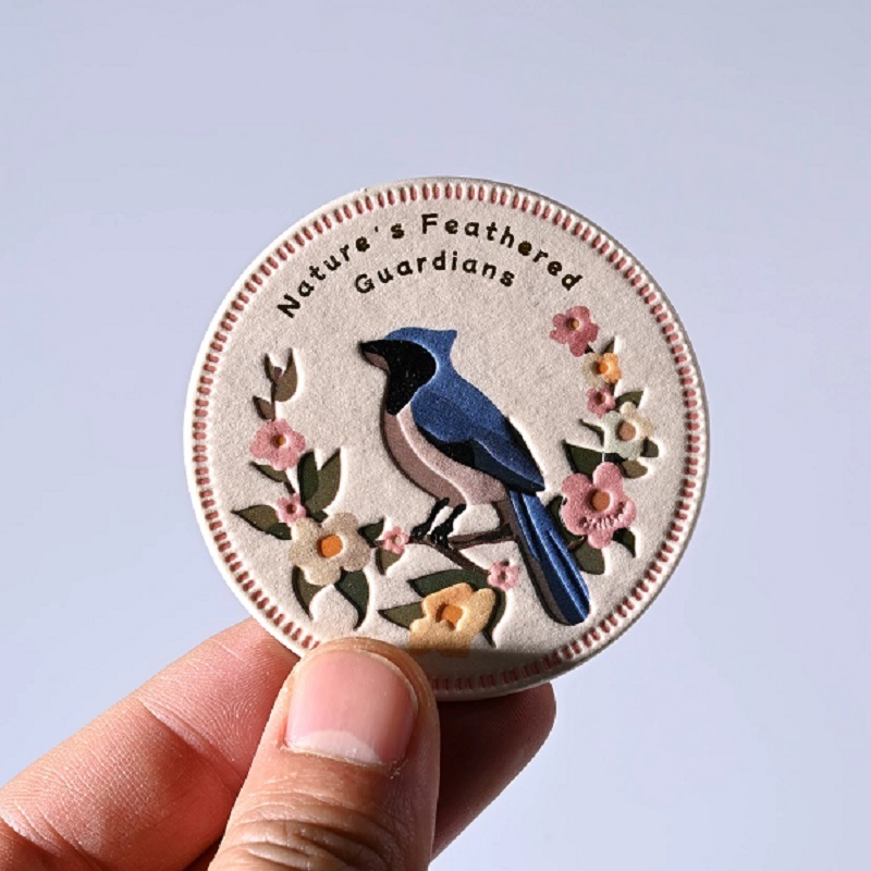 Textured Cotton Paper Refrigerator Magnet Decorative Magnetic Stationery Sticker