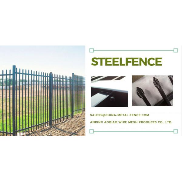 Steel Hercules Security Fencing Slanted Tubular Palisade Fences Ornamental Wrought Iron Panels