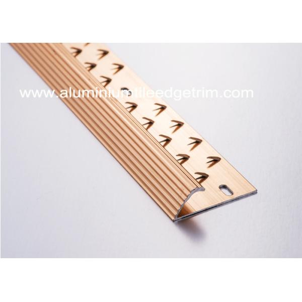 Anti Slip Single Edge Aluminium Carpet Trim Transition Strip Anodized Red Copper Color