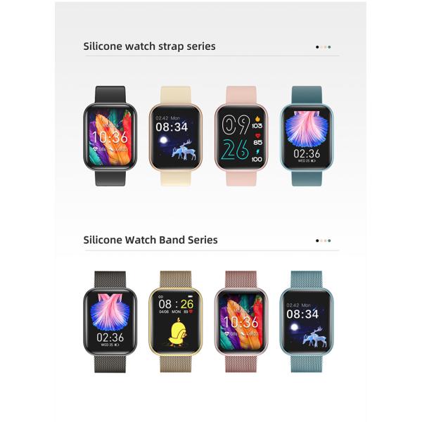 1.65inch IP67 Square Shape Smartwatch with Aluminum Alloy Shell