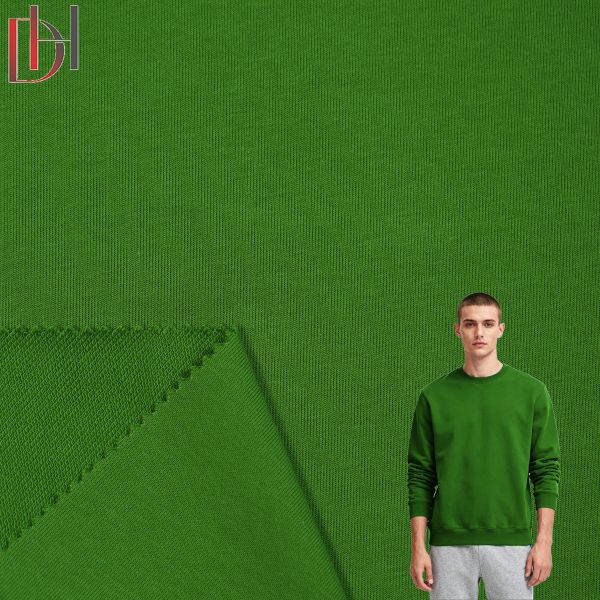 80% Cotton 20% Polyester Fabric 280gsm Hooded Shirt French Circle Pattern Woolen Fabric