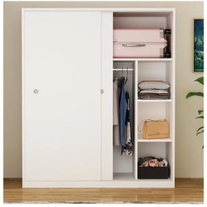 Cheap Compact Bedroom Wood Panel Furniture Sliding Door Wardrobe Closet Extendable for sale