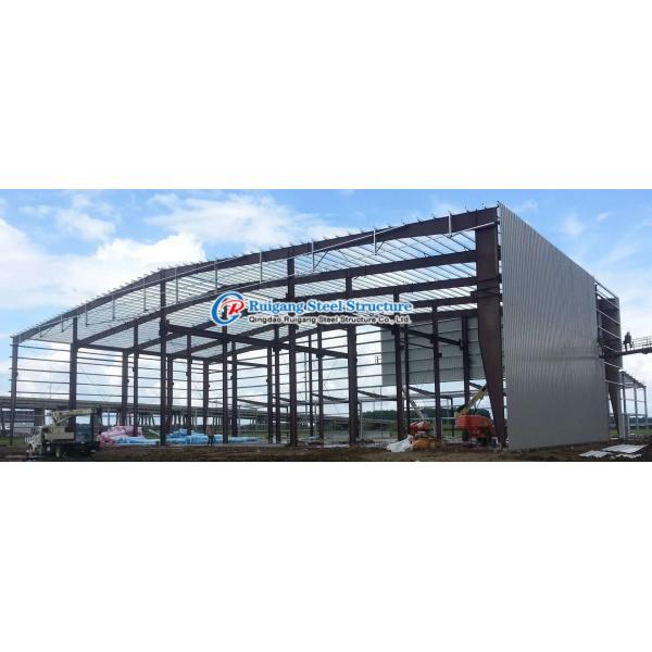 Q355B Prefabricated Steel Buildings / Metal Building Construction With Roof Wall System