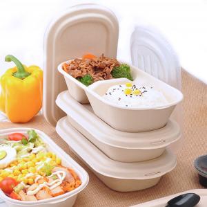 Cheap 850ml Sugarcane Bagasse Disposable Clamshell Containers Waterproof for sale