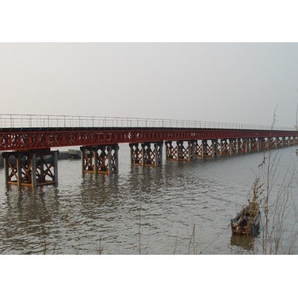 6-60m Bailey Bridge Army Steel Truss Bridge Design Components