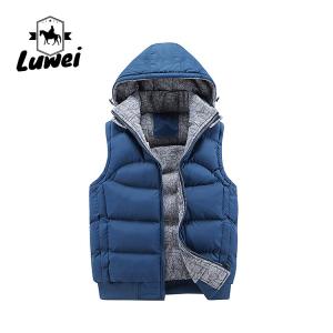 Cheap China Custom Utility Warm Thick Waistcoat Utility Cotton Stand Collar Zipper Male Quilted Dress Vest Men with Hoodie for sale