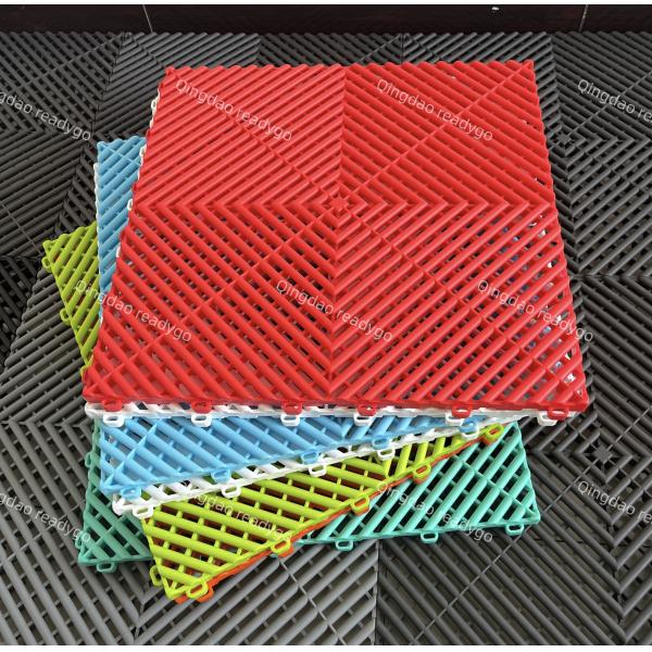 Water Resistant 18mm Polypropylene Garage Floor Tiles For Gyms And Workshops