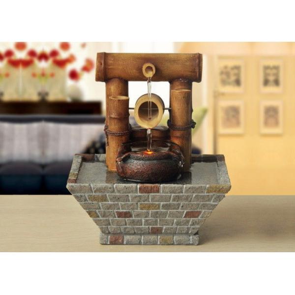 Bamboo Home Interiors Decoration  Tv Cabinet Living Room Tabletop Indoor Water Fountain With LED