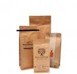 Custom Printing Kraft Paper Resealable Food Packaging Brown Craft Bags With Ties