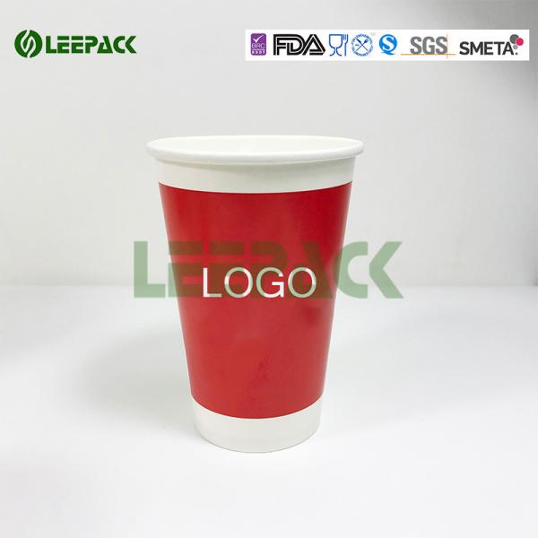 Eco friendly Cold Paper Cups With Plastic Straw And Lid , Large Medium Small Size