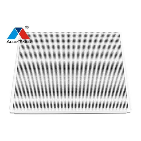 White Perforated Lay In Acoustical Ceiling Tile Panels 600 X 600mm With Round Hole 3.0