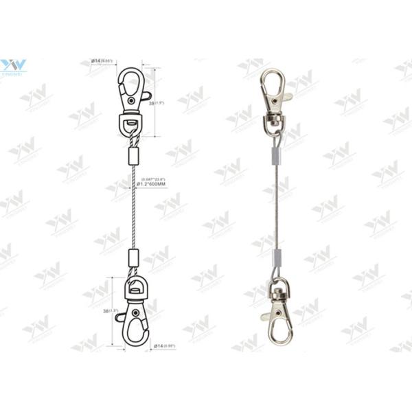 Stainless Steel Cable LED Panel Suspension Kit / Wire Hanging System With Snap Hooks