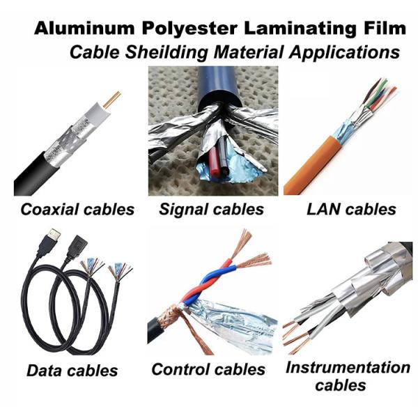 AL PET Cable Aluminum Single Silver Wrapping Laminated Film Coil Strip