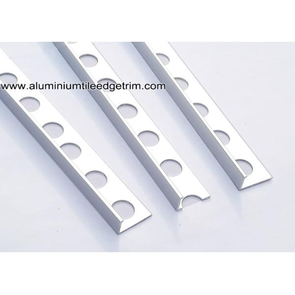 Straight Edge Polished Chrome Wall Tile Corner Trim 10mm x 2.44m