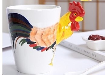 Rooster 9cmx11cm Cafe Store 3D Ceramic Mugs