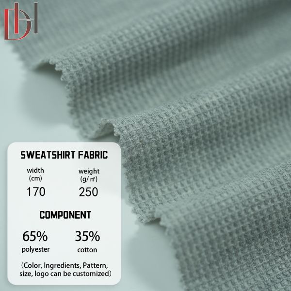 65% Polyester 35% Cotton Fabric Eco Friendly Breathable Stain Repellent Waffle Fabric