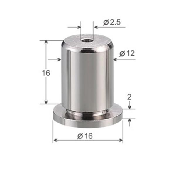 ∅16*16mm Dia Brass Plated Satin Silver Ceiling Wire Attachment Part YW86276