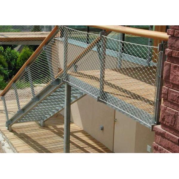 Balustrade Infill Stainless Steel Cable Rope Mesh For Staircase 50 X 50mm Hole