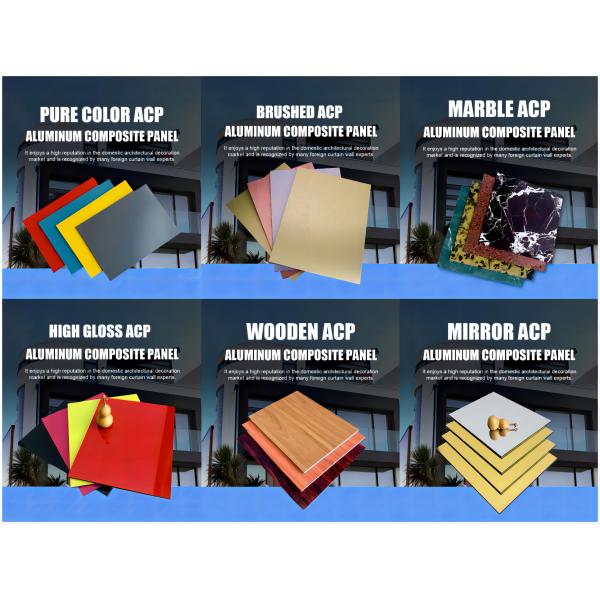 Outdoor Wall 3mm Aluminium Composite Panel PE ACP Exterior Wall Panels 1220mm X 2440mm