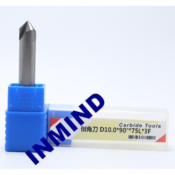 Carbide Chamfer Tool Milling Machine End Mills , 8mm Diameter 90 Degree Milling Cutter
