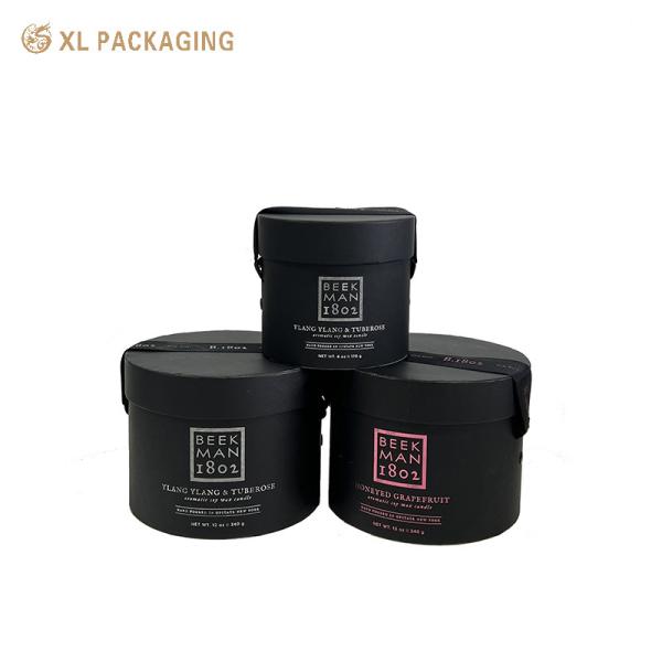 Custom Black Paper Candle Tubes Flat Edge Black Paper Tube Packaging Biodegradable Kraft Paper Tube
