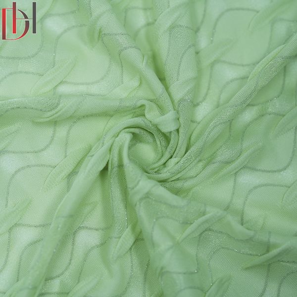 High End Dress Jacquard Fabric 95% Polyester 5% Spandex Breathable Jacquard Knitting Fabric