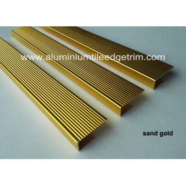 C Type Extruded Aluminum Nosing , Metal Nosing For Concrete Stairs / Wood Stairs