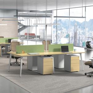 Cheap Office Furniture Green 4 Seat Office Desk Office Cubicle Workstation For 5 Person for sale