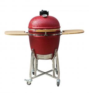 Cheap 22 Inch Kamado Grill High Degree Fired Resistance Outdoor Charcoal Grill Red color for sale