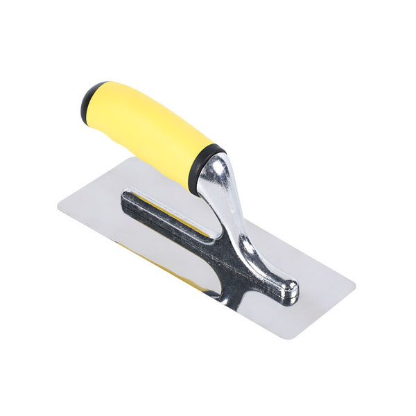 Round Corner 420 Stainless Steel Trowel 200mm / 240mm Length 0.7mm Thick Rubber Handle