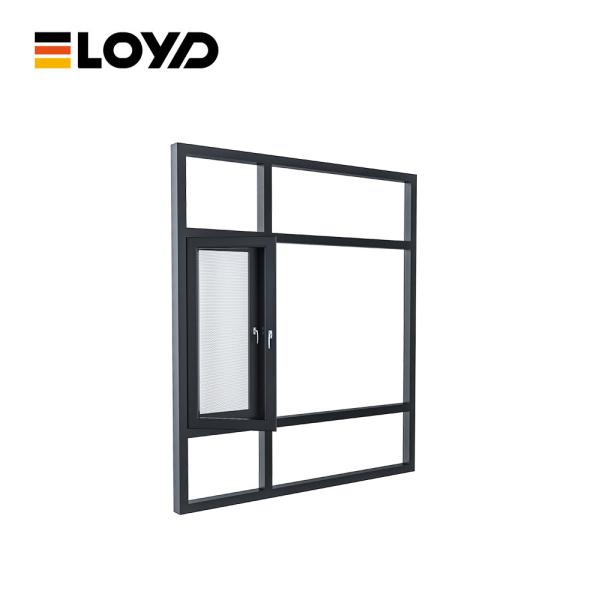 Insect Control Black Double-Layer Hollow Glass Aluminum Casement Windows Replacement For Hotel