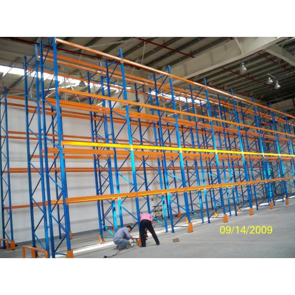 Blue and Orange Adjustable Pallet Racking