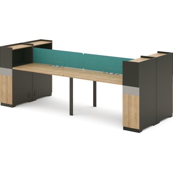 2.6M / 3M Office Table Cubicle Partition Melamine Table Partition Divider