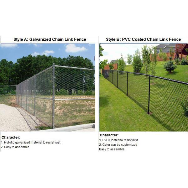 Hot Dipped Galvanized Black Chain Link Fence Cost 1.53m*10m*65mm*65mm*2.5mm