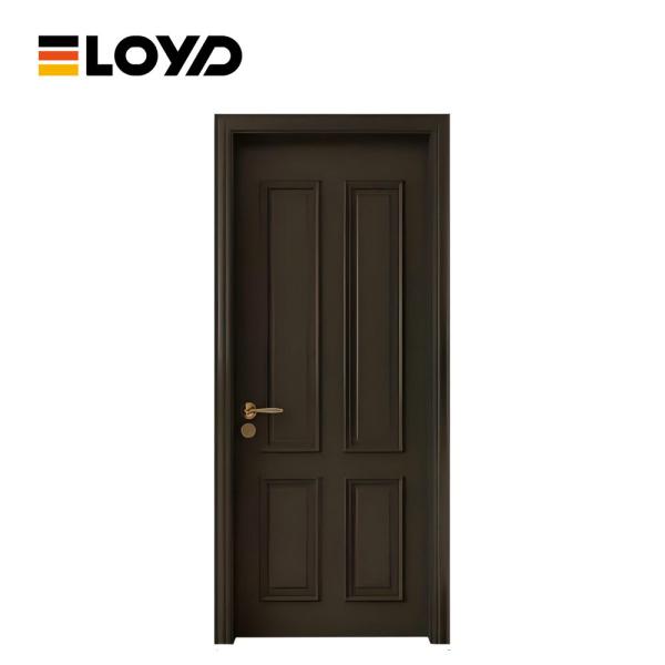 Custom Waterproof Glass French Doors Wood Finish Aluminium For House