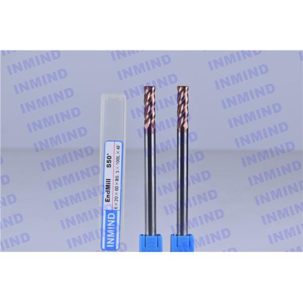 SiN Coating Standard Corner Radius End Mill HRC55 0.5 um Grain Size