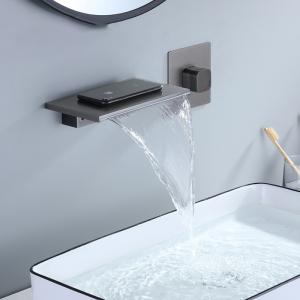 Cheap Metered Waterfall Sink Faucet Tap Wall Mounted For Lavatory for sale