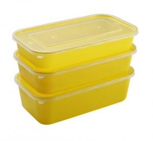 Cheap Children School Yellow Rectangle Disposable Lunch Box Food Container Packaging for sale