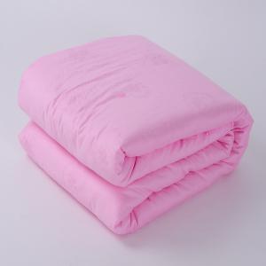 Cheap Natural mulberry silk quilt 100% cotton jacquard fabric in light pink /dark pink color for sale